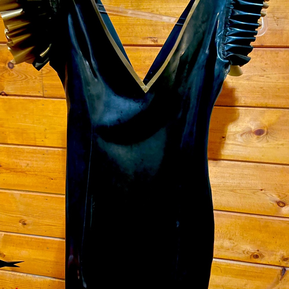 Latex dress v neck